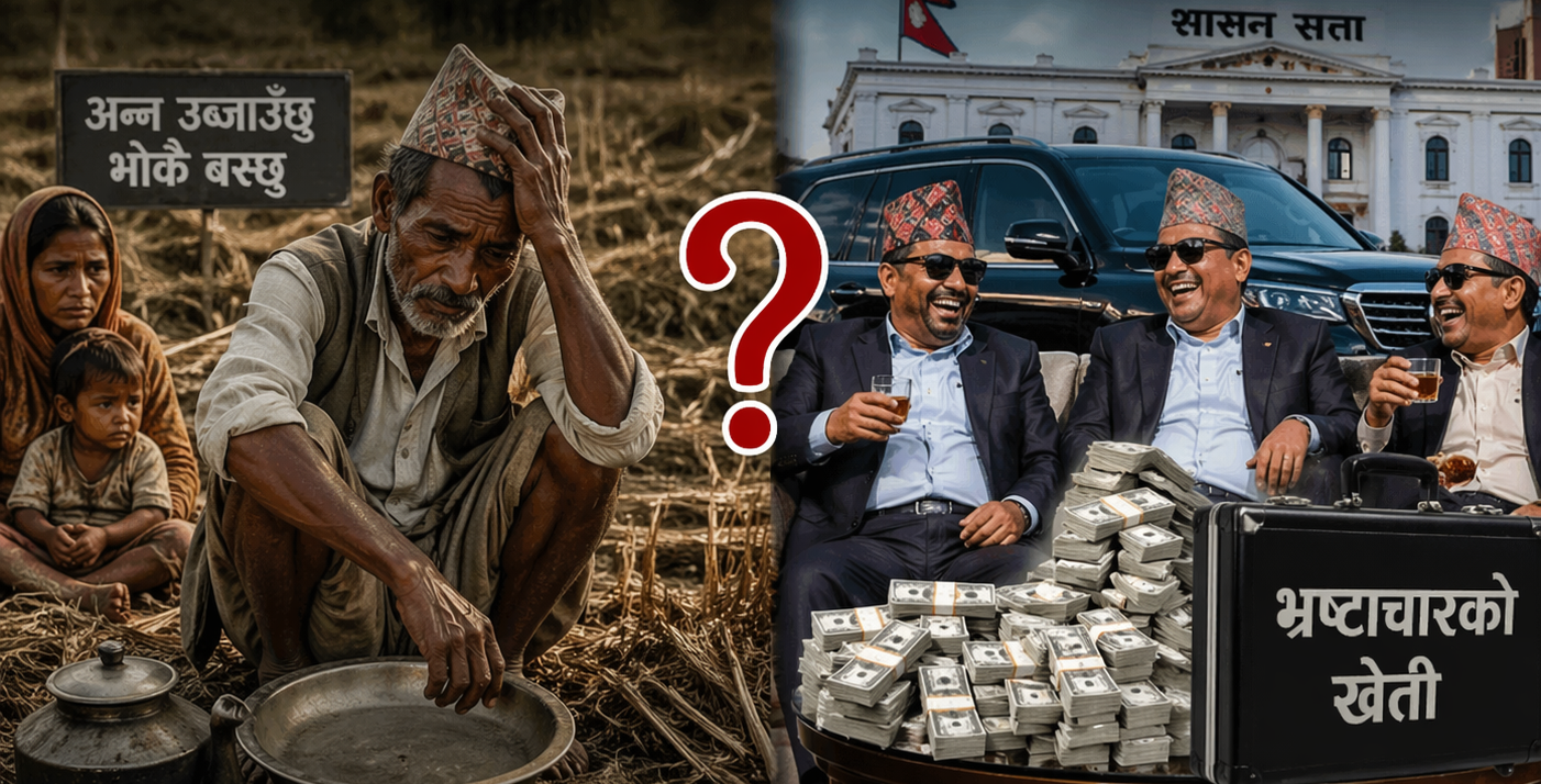 अन्नको खेती गर्दा पनि किसानको पेट खाली,नेताहरू के को खेतीले मालामाल? जनता कहिले बुझ्ने?