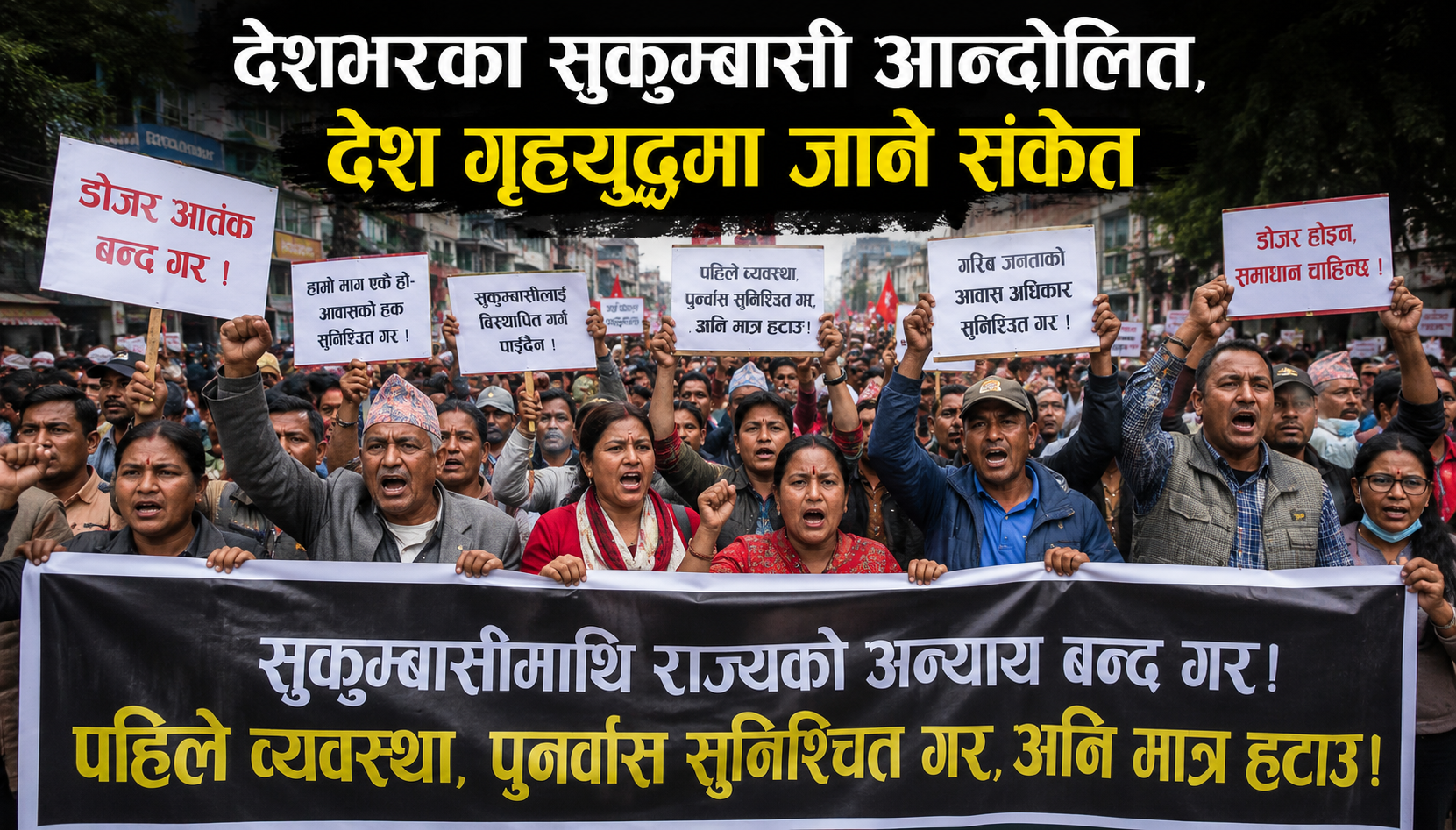 देशभरका सुकुम्बासी आन्दोलित, देश गृहयुद्धतर्फ धकेलिने संकेत