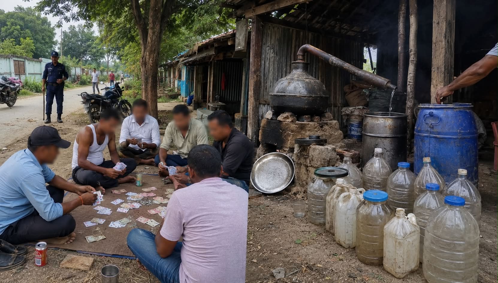 कोल्हवीमा जुवा र घरेलु मदिरा नियन्त्रणमा चुनौती, प्रहरीको भुमिका प्रभावकारी नदेखिएको आरोप